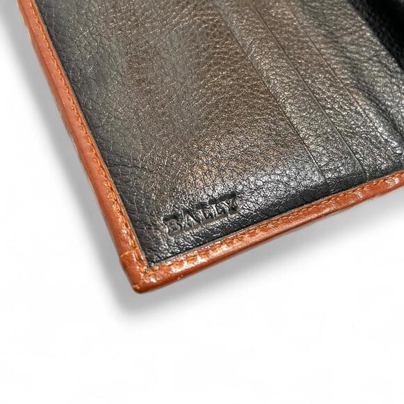 Bally Brown Leather Woven Bi-Fold Wallet - Picture 4 of 7
